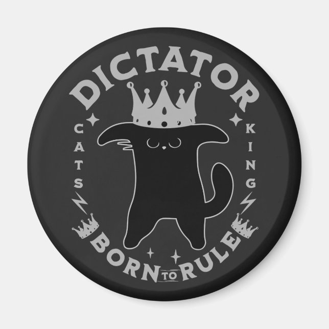 Imã Nascer Para Regra | Design de gato engraçado (Frente)