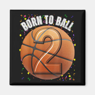 Imã Nascer Para segundo aniversário De Basquete Duas G