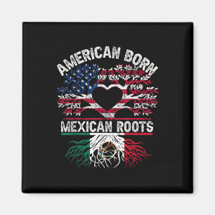 Imã Nascido Americano Raízes Mexicanas Bandeira Árvore