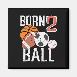 Imã Nascido Basquetebol Futebol 2º Aniversário Menino