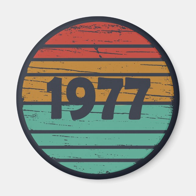 Imã Nascido em 1977 estilo vintage aniversário (Frente)