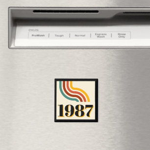 Imã Nascido em 1987 Listra Retro Aniversário de 40 ano
