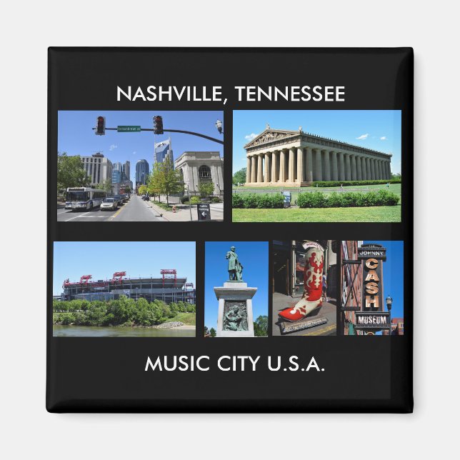 Imã Nashville, imagens de fundo do Tennessee (Frente)
