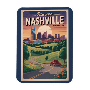 Ímã Nashville Tennessee Southern Road Viagem Art