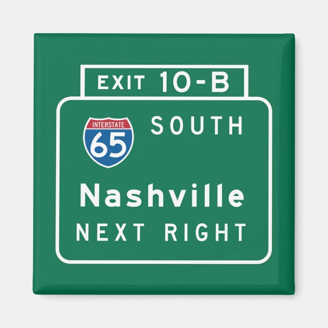 Imã Nashville, TN Road Sign (Frente)