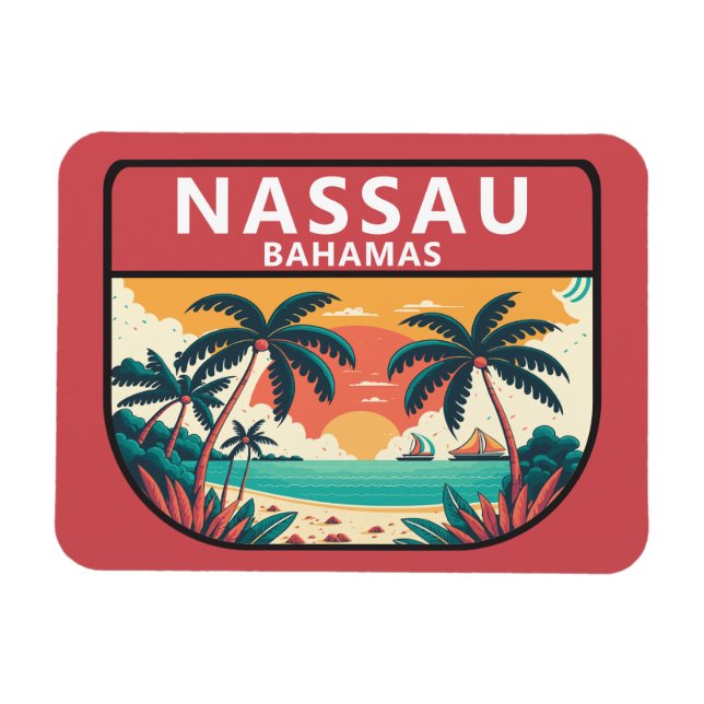 Ímã Nassau Bahamas Retro Emblem (Horizontal)