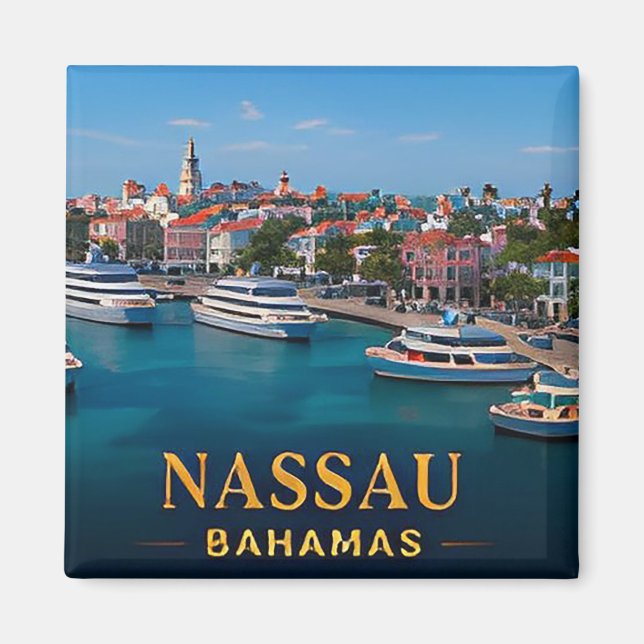 Imã ✈️ Nassau Bahamas Viagem Presente 🌴 (Frente)