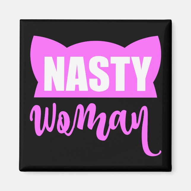 Imã Nasty Woman Pink Pussy Cat Hat (Frente)