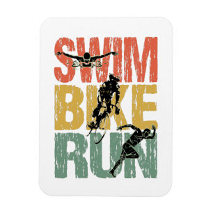 Ímã Natação Bike Run - Vintage Triathlon