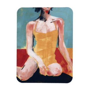 Ímã Natação de vinheta - maiô amarelo