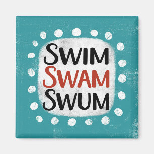 Imã Natação Swam Swum Refrigerator Magnet