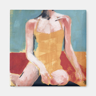 Imã Natação Vintage - maiô amarelo