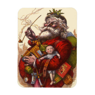 Ímã Natais vintages, Brinquedos de Pipe do Papai Noel 