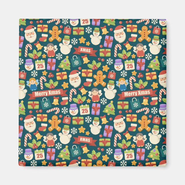 Imã Natais vintages Nozes Feliz Natal (Frente)