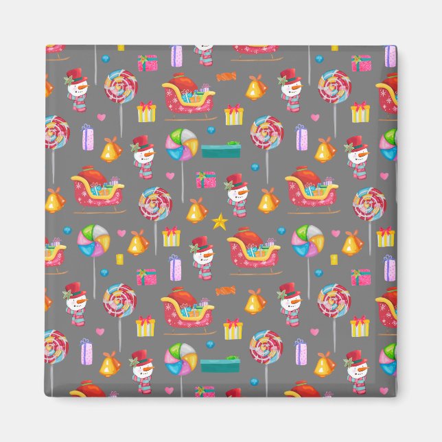 Imã Natais vintages Nozes Feliz Natal (Frente)