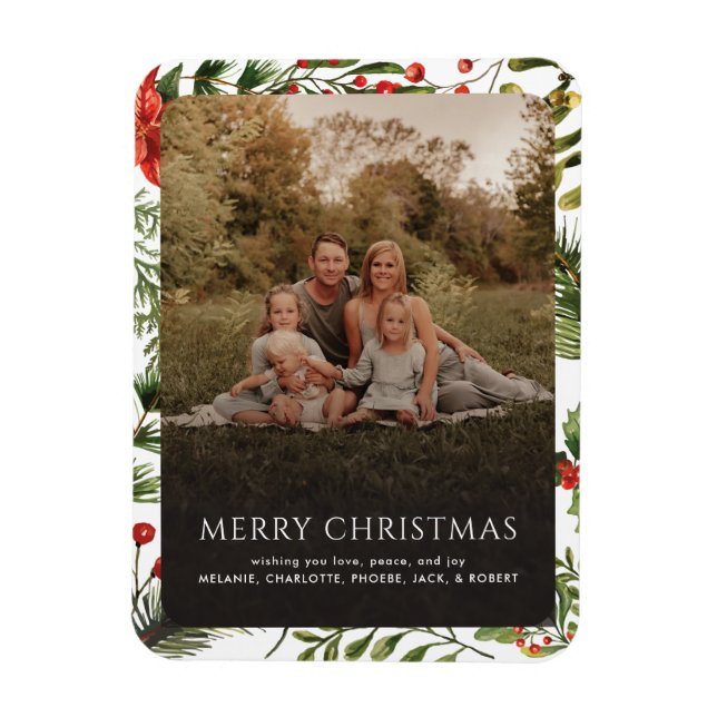 Ímã Natal 1 Foto de Berries Botânicas Aquarelas (Vertical)