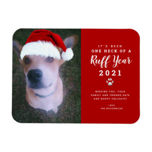 Ímã Natal 2021 Foto Engraçada De Cachorro De Ruff Ano