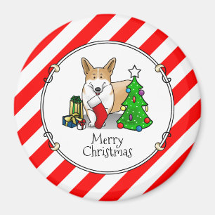 Imã Natal 2 Pembroke Welsh Corgi (vermelho 1)