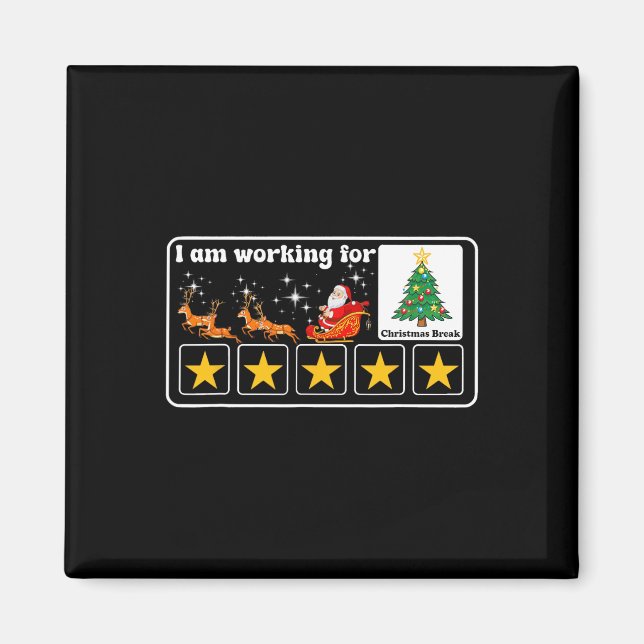 Imã Natal 5 Estrelas Árvore de Natal Eu estou trabalha (Frente)