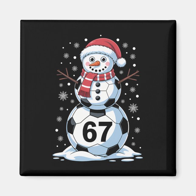 Imã Natal 67 Meme Futebol Boneco de Neve Árvore Divert (Frente)