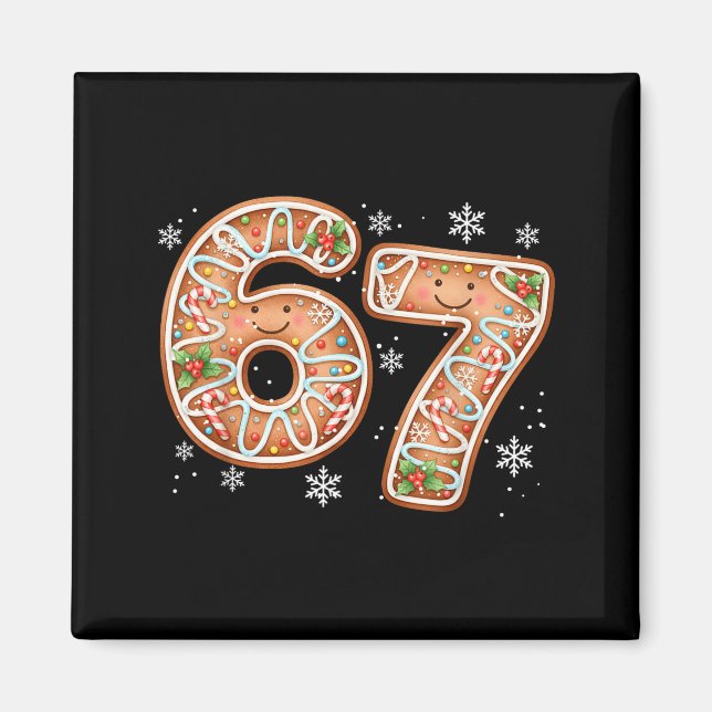 Imã Natal 6 7 Seis Sete Divertido 67 Meme Biscoito de  (Frente)