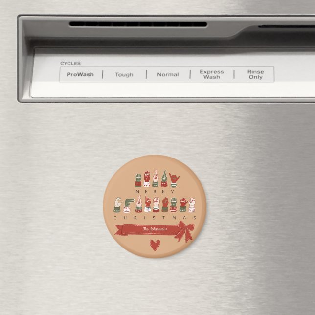 Imã NATAL Aconchegante Personalizado em ASL (In Situ (Dishwasher))