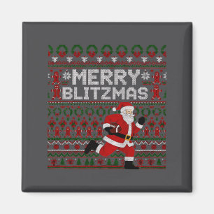 Imã Natal Alegre Blitzmas Papai Noel Futebol Suéter Fe