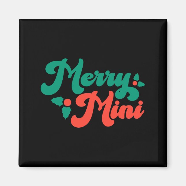 Imã Natal Alegre Mini Cute Moderno Script Tygraphy B (Frente)