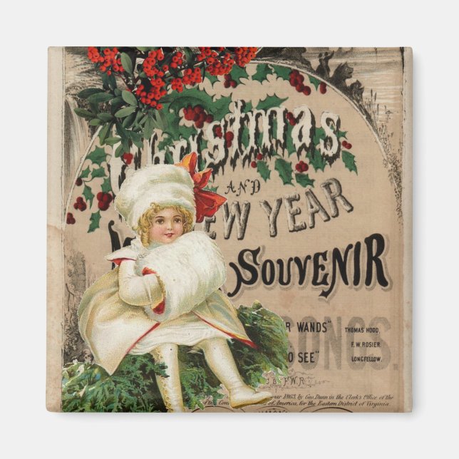 Imã Natal Ano Novo Poster de Souvenir Ephemera (Frente)
