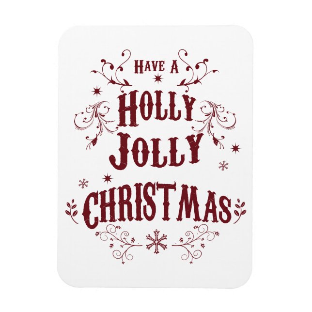 Ímã Natal Antigo Alegre e Feliz (Vertical)
