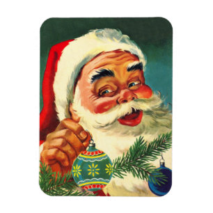 Ímã Natal Antigo, Alegre Papai Noel Retro dos Anos 50