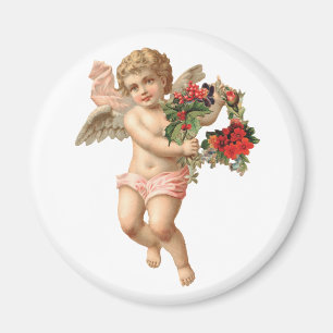 Imã Natal Antigo, Anjo Vitoriano com Grinalda Floral