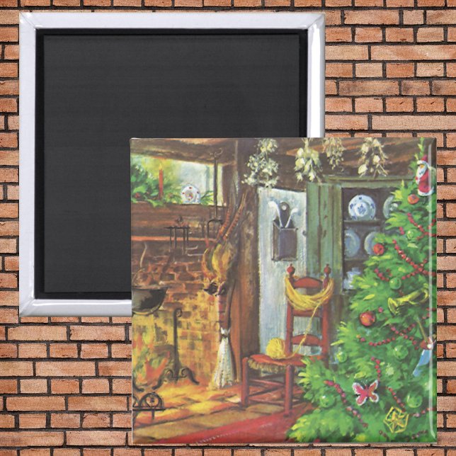 Imã Natal Antigo, Cabana Aconchegante com Lareira (Criador carregado)