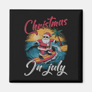 Imã Natal Antigo Em Julho Papai Noel Havaiano Surfando