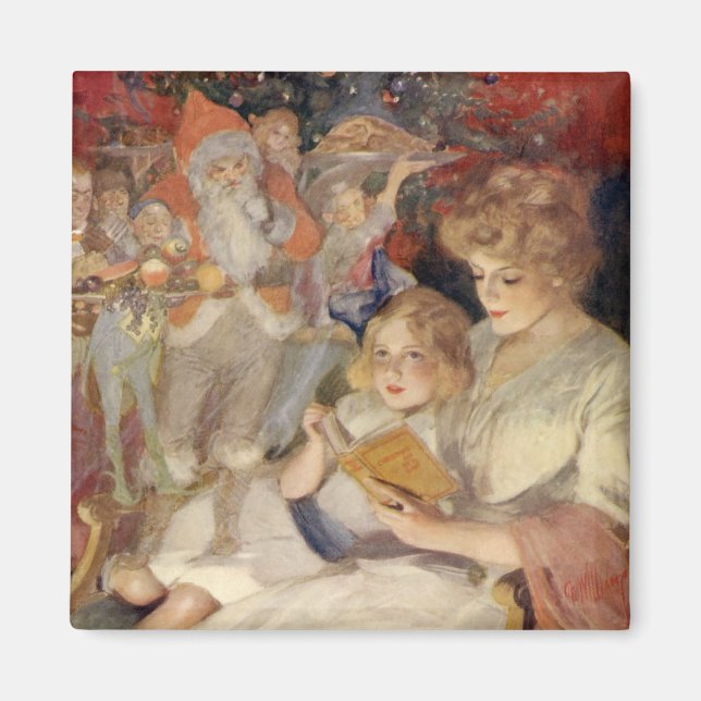 Imã Natal Antigo, Mãe Lendo História da Hora de Dormir (Frente)