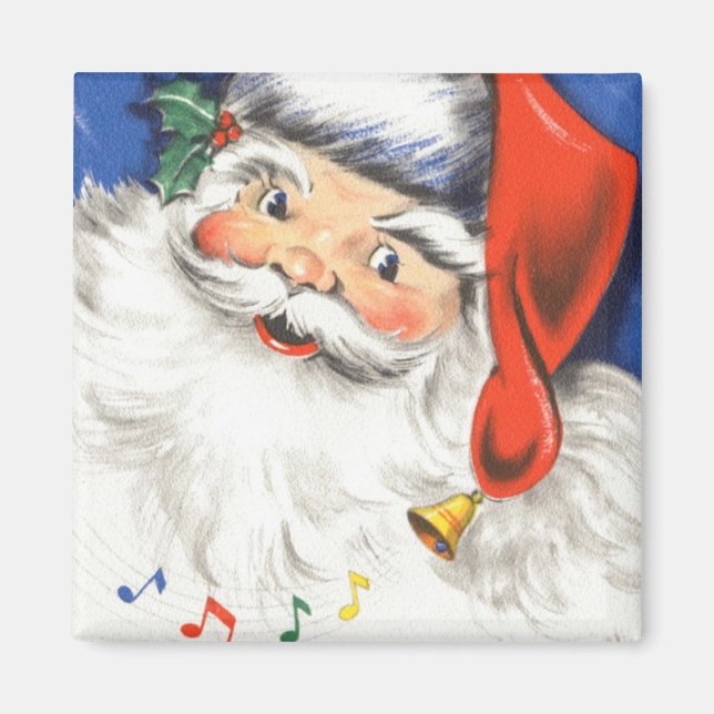 Imã Natal Antigo, Papai Noel Alegre com Música (Frente)