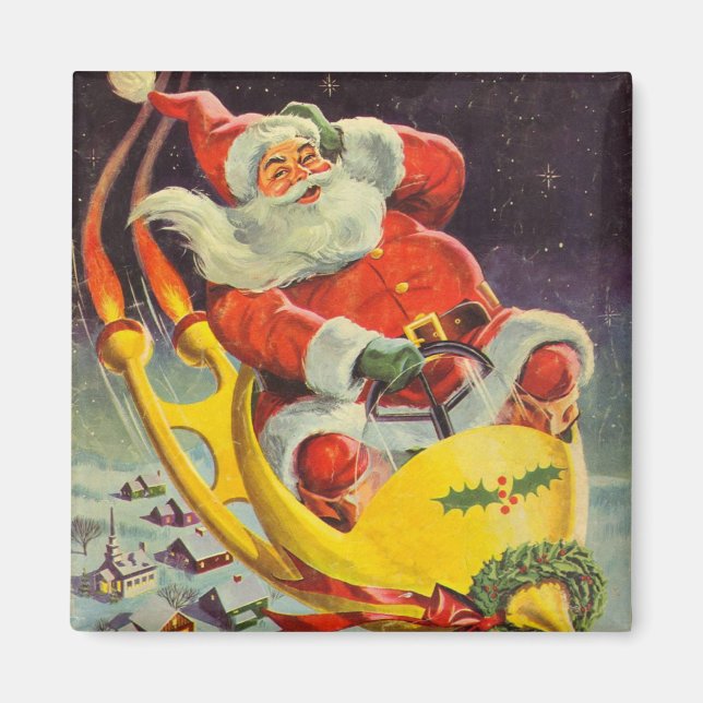 Imã Natal Antigo, Papai Noel em uma Espaçonave (Frente)