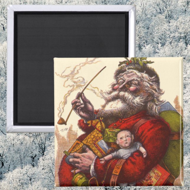 Imã Natal Antigo, Papai Noel Vitoriano Com Brinquedos (Criador carregado)