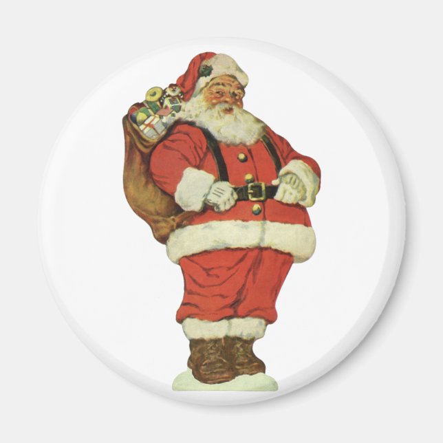 Imã Natal Antigo, Papai Noel Vitoriano com Brinquedos (Frente)