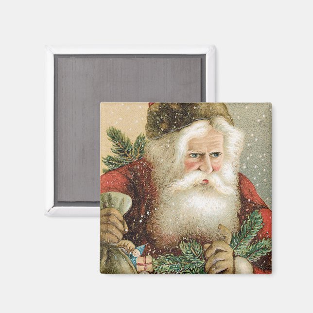 Imã Natal Antigo, Papai Noel Vitoriano com Pinheiro (Front/Back)