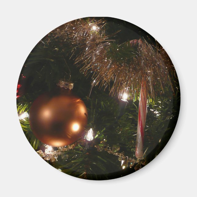 Imã Natal, Árvore II, Vermelho e Dourado (Frente)