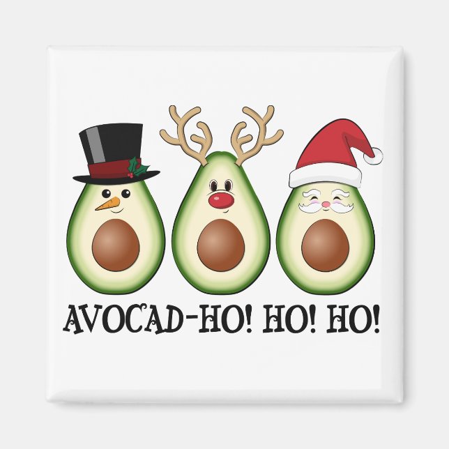 Imã Natal Avocado Frosty, Rudolph e Papais noeis (Frente)