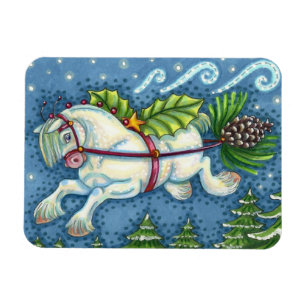 ÍMÃ NATAL BONITO DE VOO PONY PULLING PINECONE SLEIGH