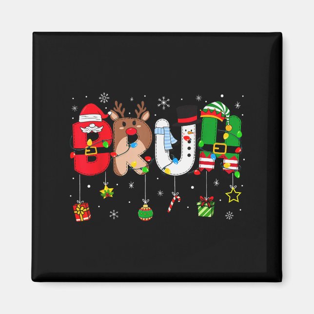 Imã Natal Bruh Crianças Adolescentes Meninos Natal Div (Frente)