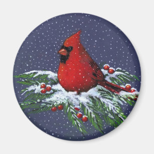 IMÃ NATAL: CARDEAL: PÁSSARO: ARTE
