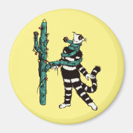 Imã Natal Cat E Cactus Weird Xmas