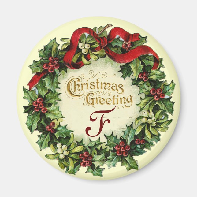 IMÃ NATAL CRUZADO COM MISTETOS E HOLLY BERRIES (Frente)