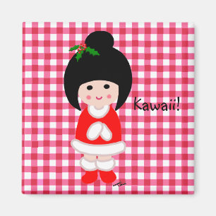 Imã Natal da menina de Kokeshi