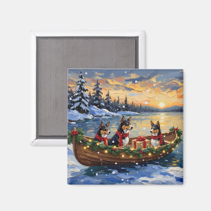 Imã Natal de barco do Basenji