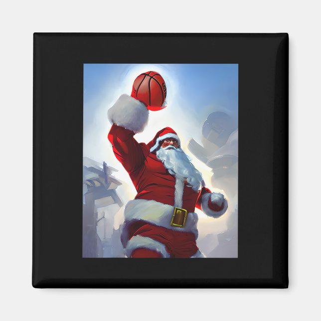 Imã Natal de basquete Papai Noel Dunking para Homens (Frente)